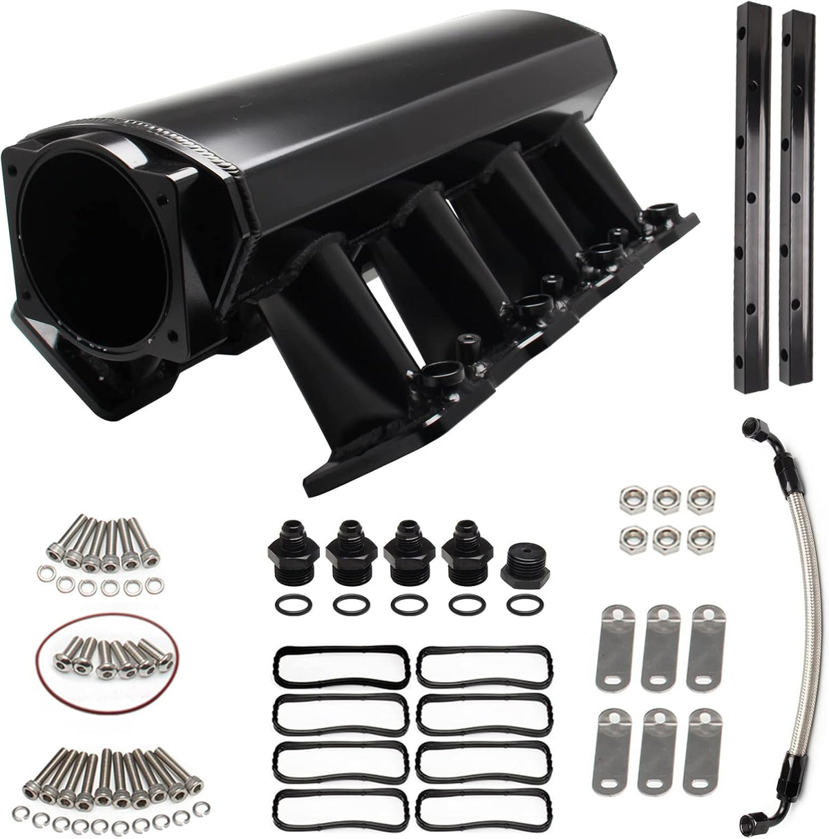 92mm Intake Manifold for Cathedral Port Heads LS Engines Black H28344
