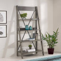 Gray Wood 4-Shelf Ladder Bookcase G7755