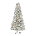 9ft Pre-Lit Flocked Artificial Christmas Tree Z833