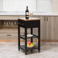 Black Wood Kitchen Cart N91868