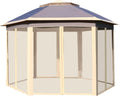 13'x11' Grey Pop Up Gazebo with Mesh Sidewalls and Carrying Bag J7325