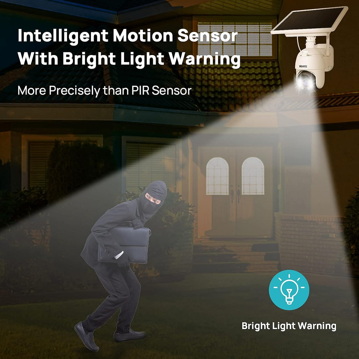 Solar Battery Powered 1080P PTZ Security Camera with 4X Digital Zoom M9329