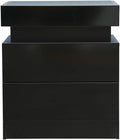Black 2 Drawer LED Nightstand E399201