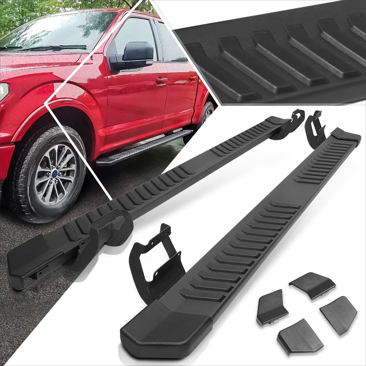 6 Inch Black Aluminum Running Boards Side Steps Nerf Bars O40993
