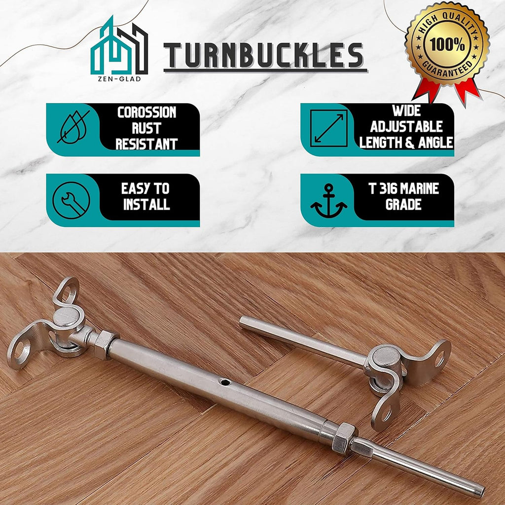 20 Sets T316 Stainless Steel Adjustable Angle Cable Railing Hardware Kit W78128