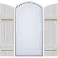 Rustic Faux Wood Shutters with Elliptical Arch Top L39227