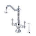 Polished Chrome Kitchen Faucet with White Sprayer L1569