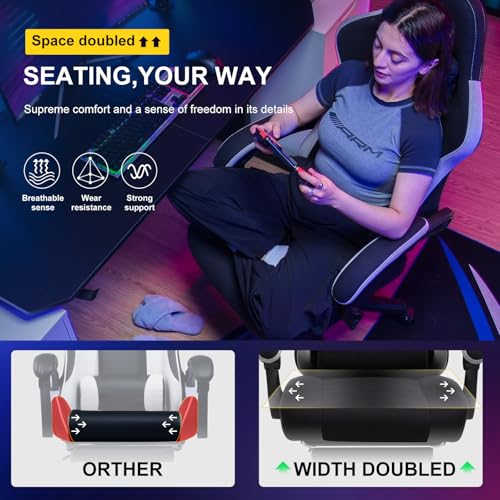 Black Ergonomic Gaming Chair with Footrest M475