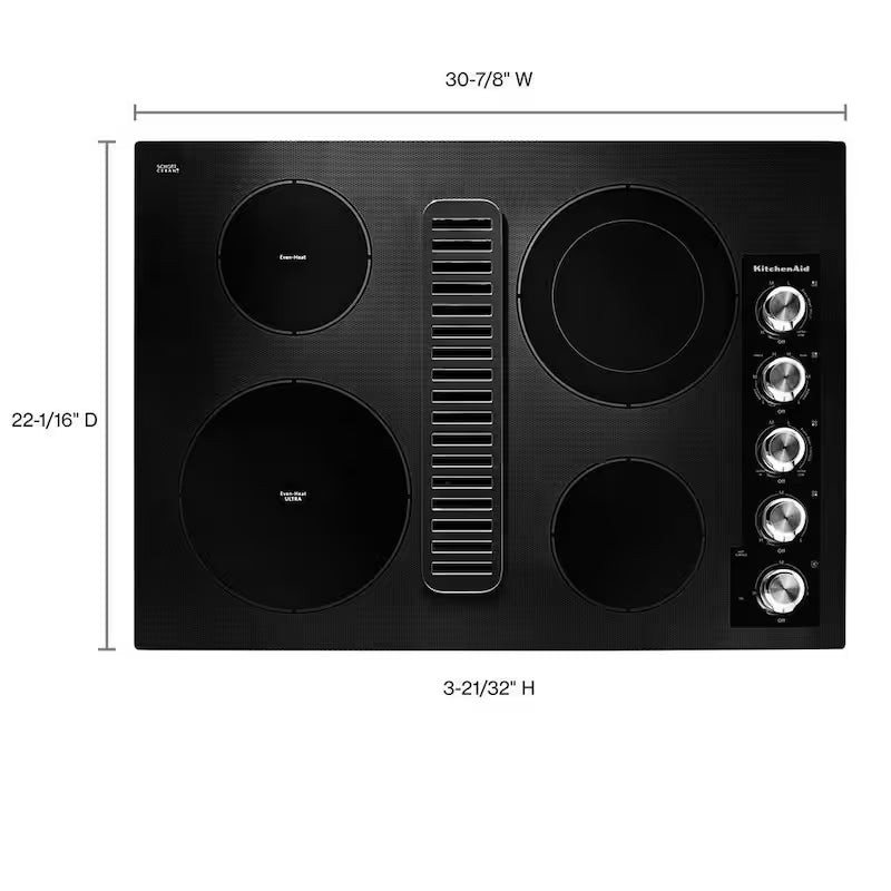 Electric Downdraft Cooktop in Black with 4 Elements V91519