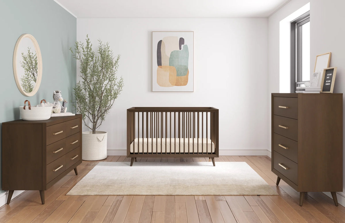 3-Piece Nursery Set with 4-in-1 Convertible Crib, Dresser and Chest U29894