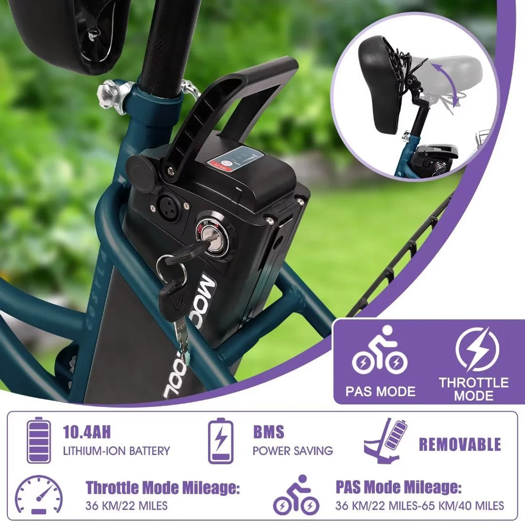 24'' 3 Wheel Electric Tricycle 500W 7-Speed Z840