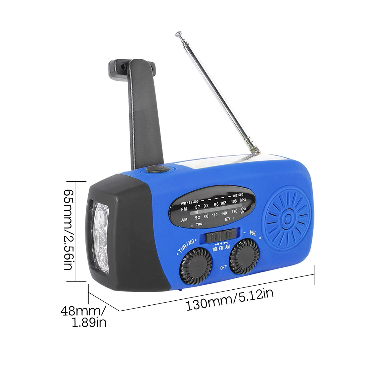 Emergency Hand Crank Solar NOAA Weather Radio Portable Power Bank with LED Flashlight S479