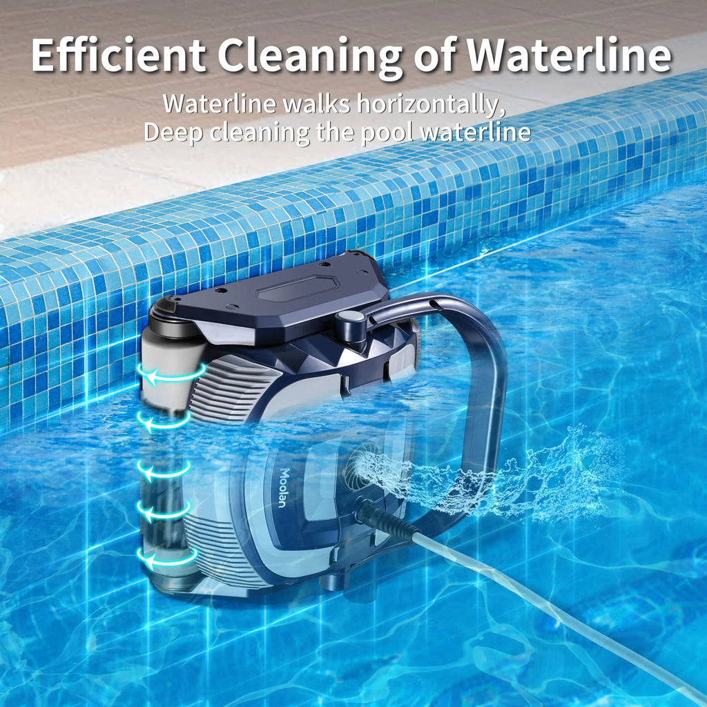 Automatic Robotic Pool Vacuum Cleaner with Self-Parking, Blue V350