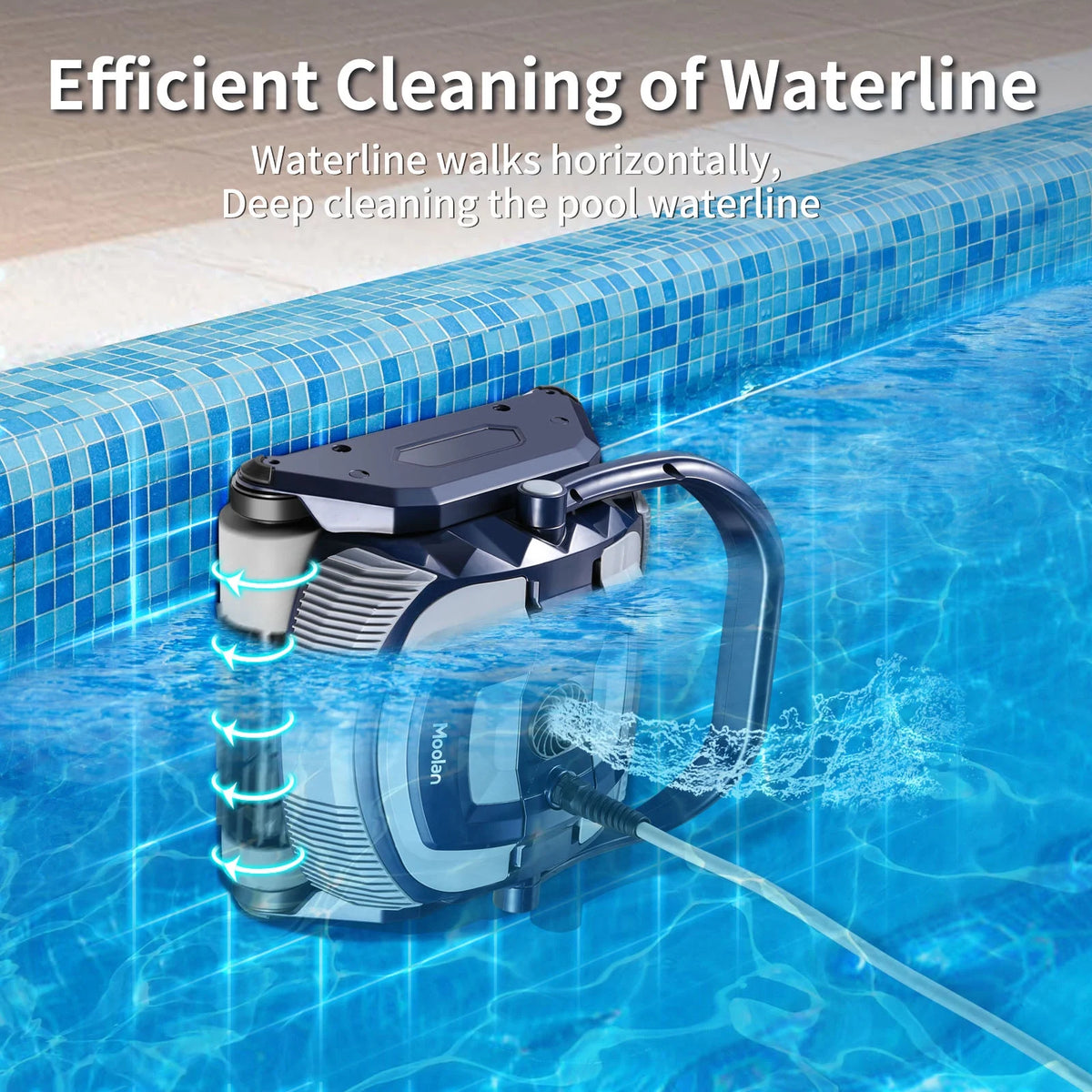 Automatic Robotic Pool Vacuum Cleaner with Self-Parking, Blue V350