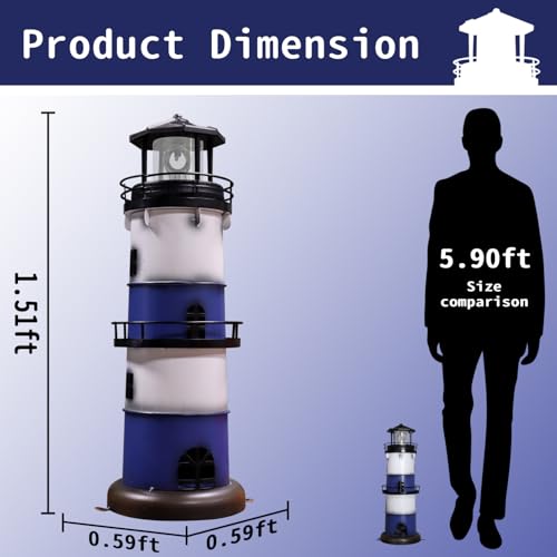 Blue Metal Lighthouse Yard Décor O909