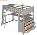 Solid Wood Bed Frame with Desk 3 Drawers and Shelves L6994