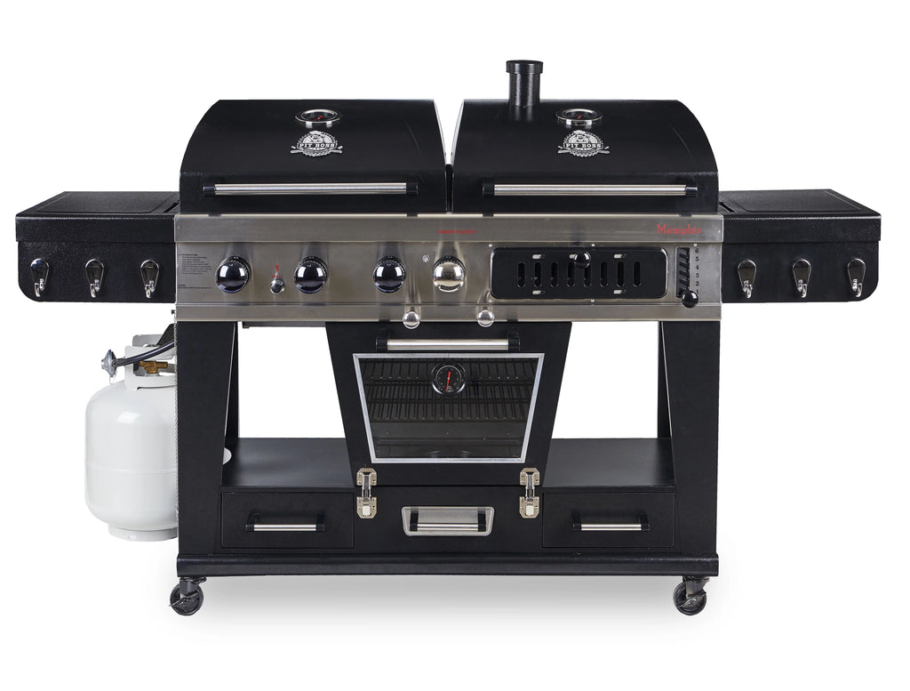 Gas and Charcoal Combo Grill with Electric Smoker Y66740