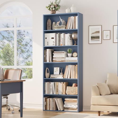 6-Tier Dark Gray Freestanding Bookcase and Bookshelf T199175