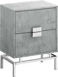 Grey Cement Chrome Metal Accent Table R57971