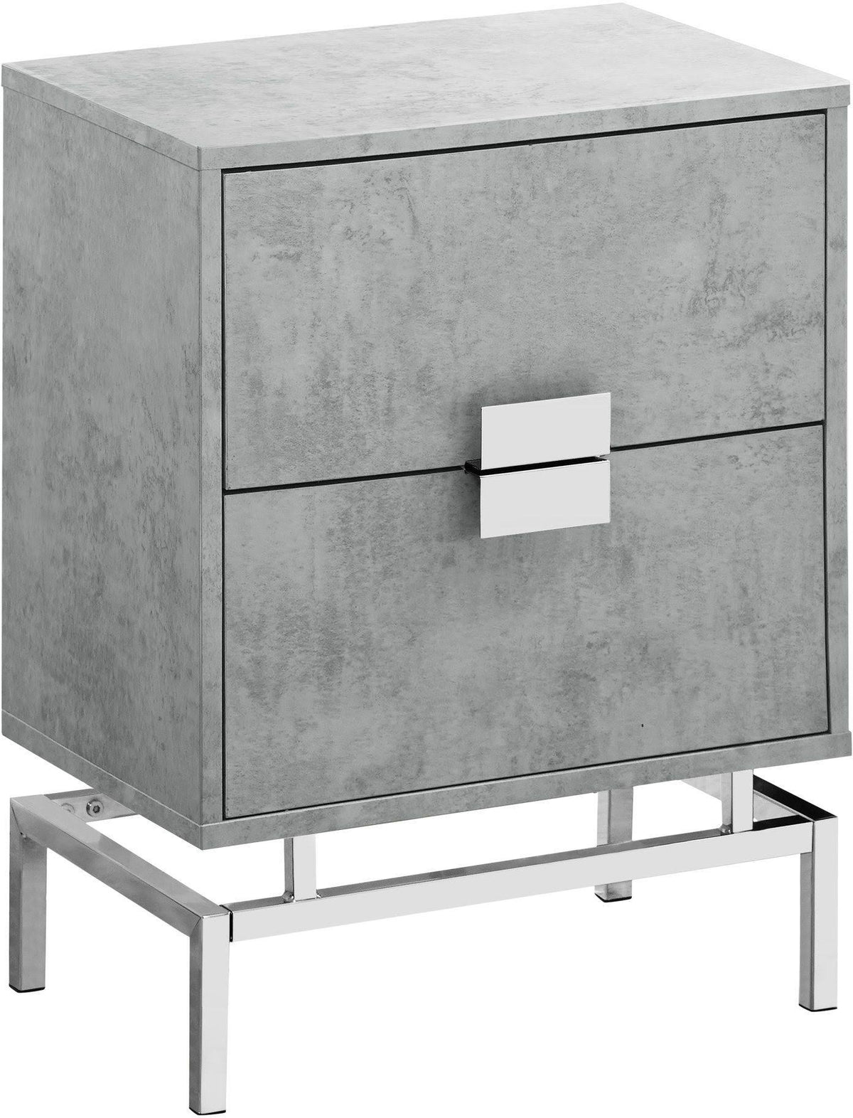 Grey Cement Chrome Metal Accent Table R57971