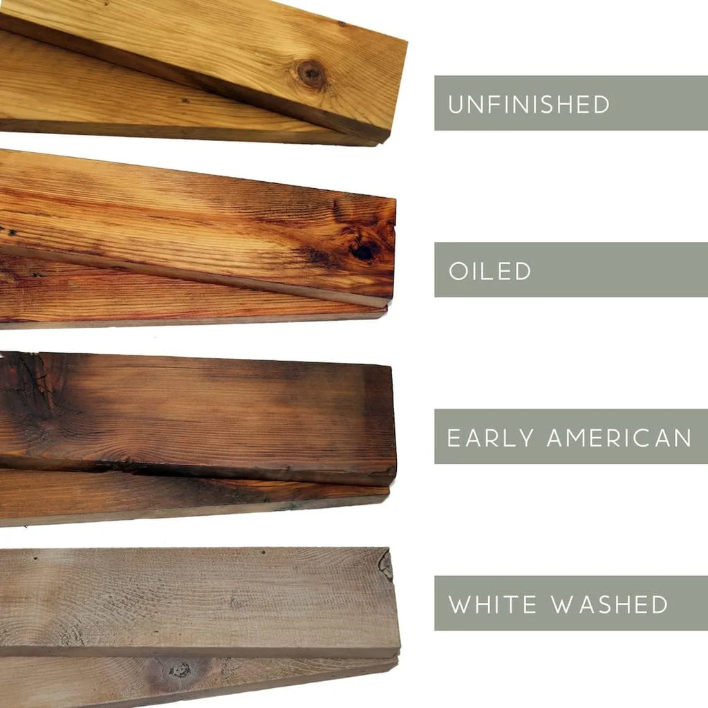 Reclaimed Wood Mantel Shelf with Steel Angle Brackets T214