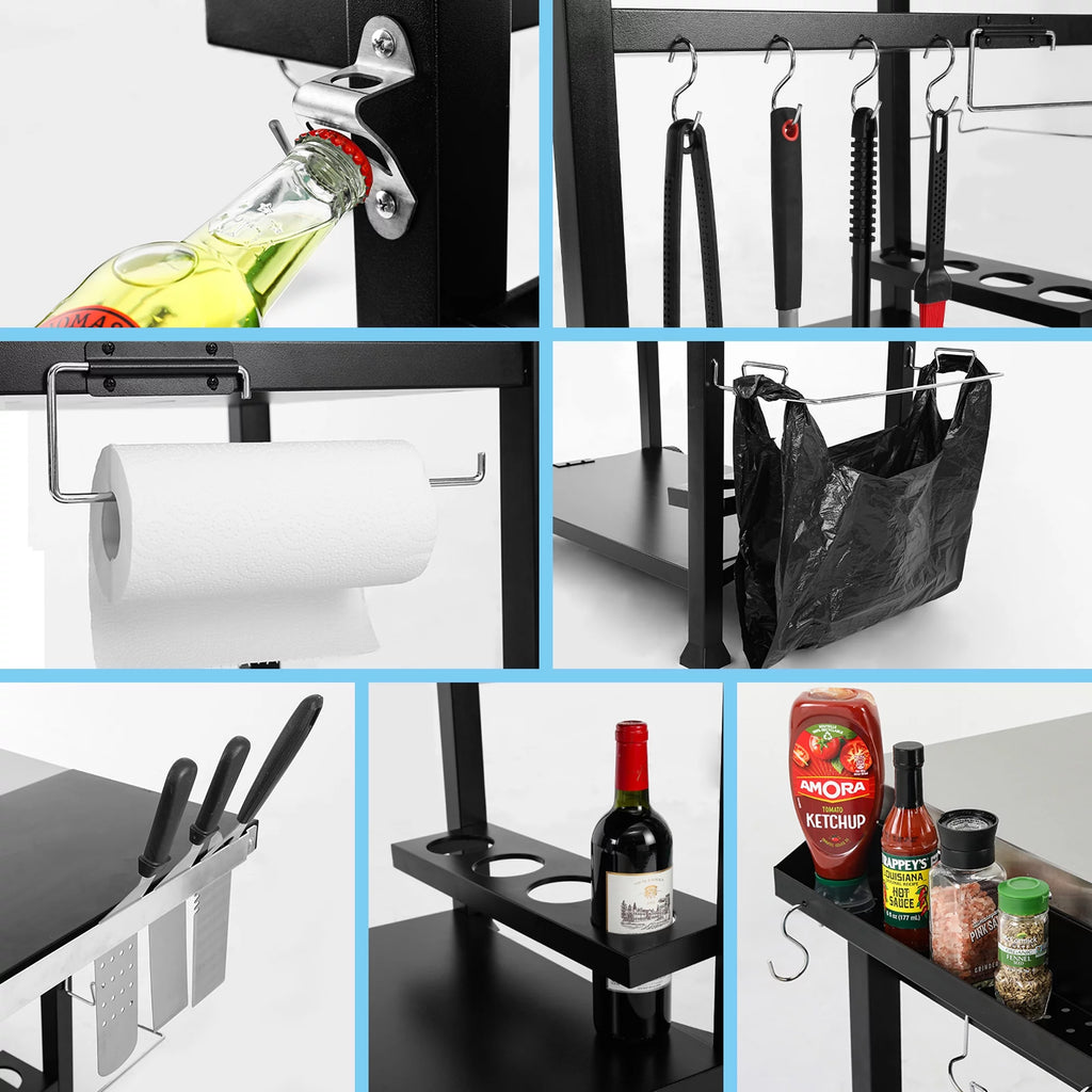 Stainless Steel 3-Shelf Movable Food Prep Cart Table O39214