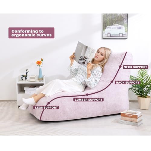 Extra-Large Grey Furry Memory Foam Bean Bag Chair K687679