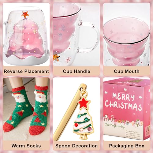 Double Walled Glass Christmas Mug N102