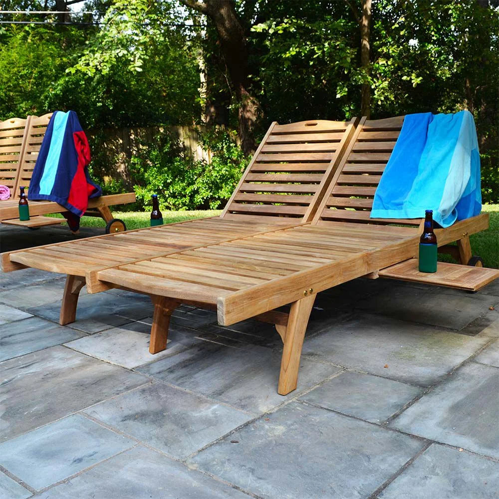 Grade A Teak Double Sun Lounger F247172