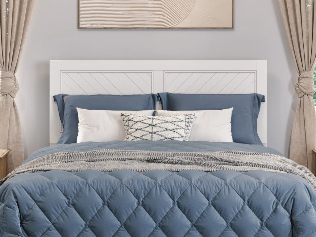 White Solid Wood King Headboard P608335