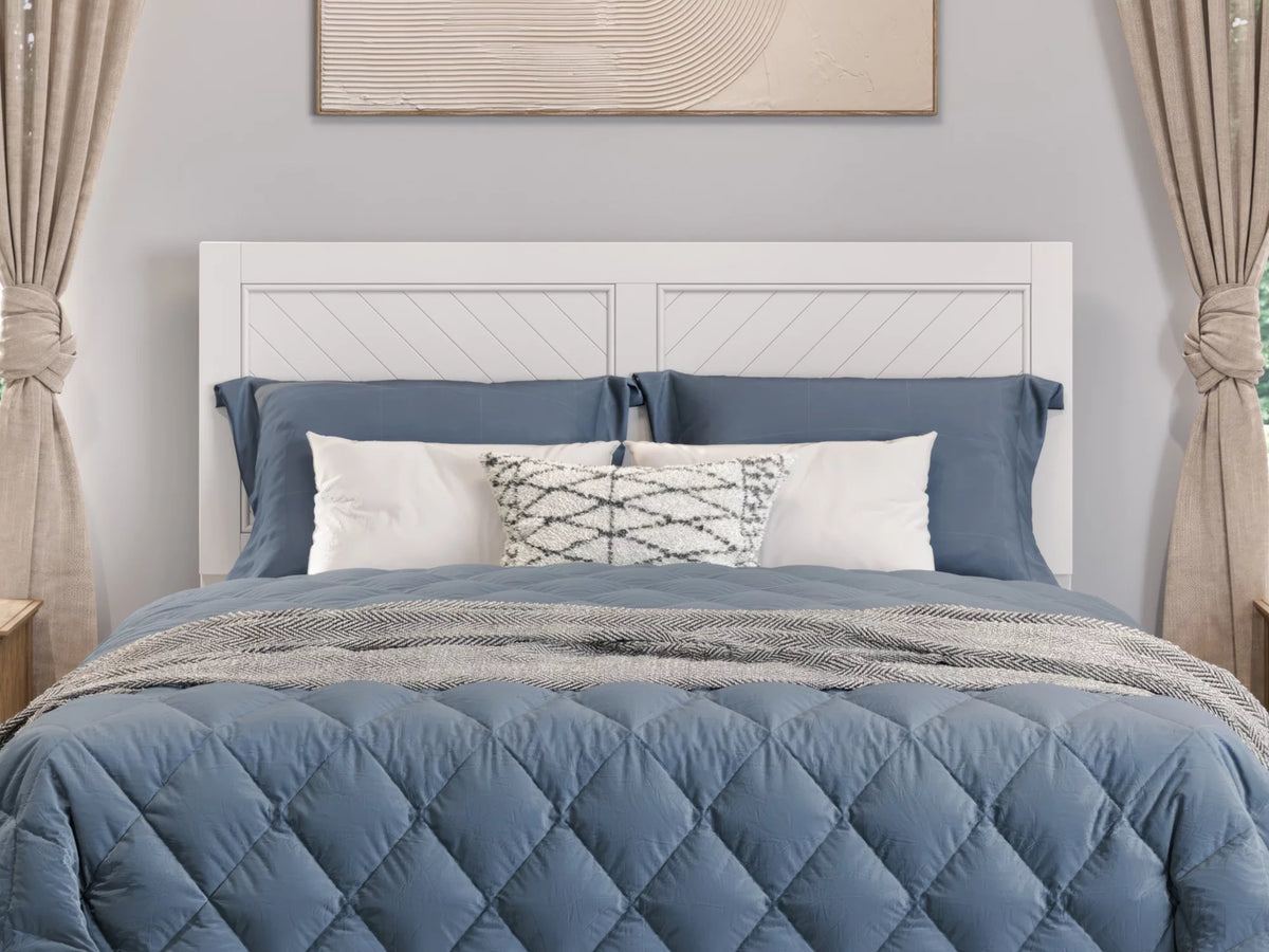 White Solid Wood King Headboard P608335