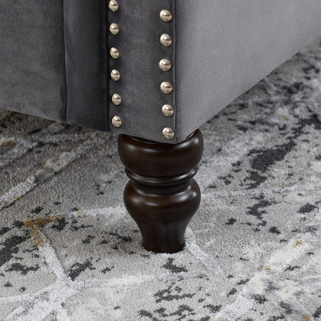 57" Velvet Tufted Loveseat Sofa L608