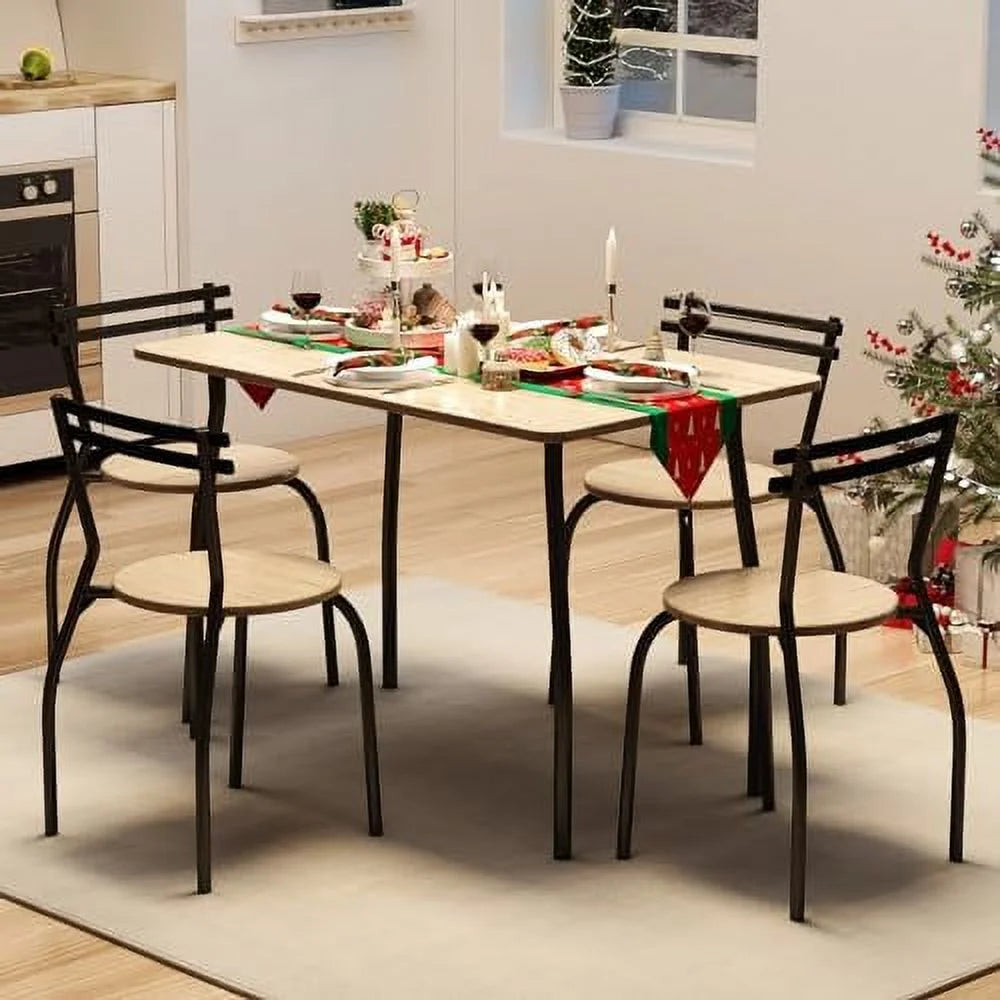 Dining Table Set for 4 with Chairs and Bench X679