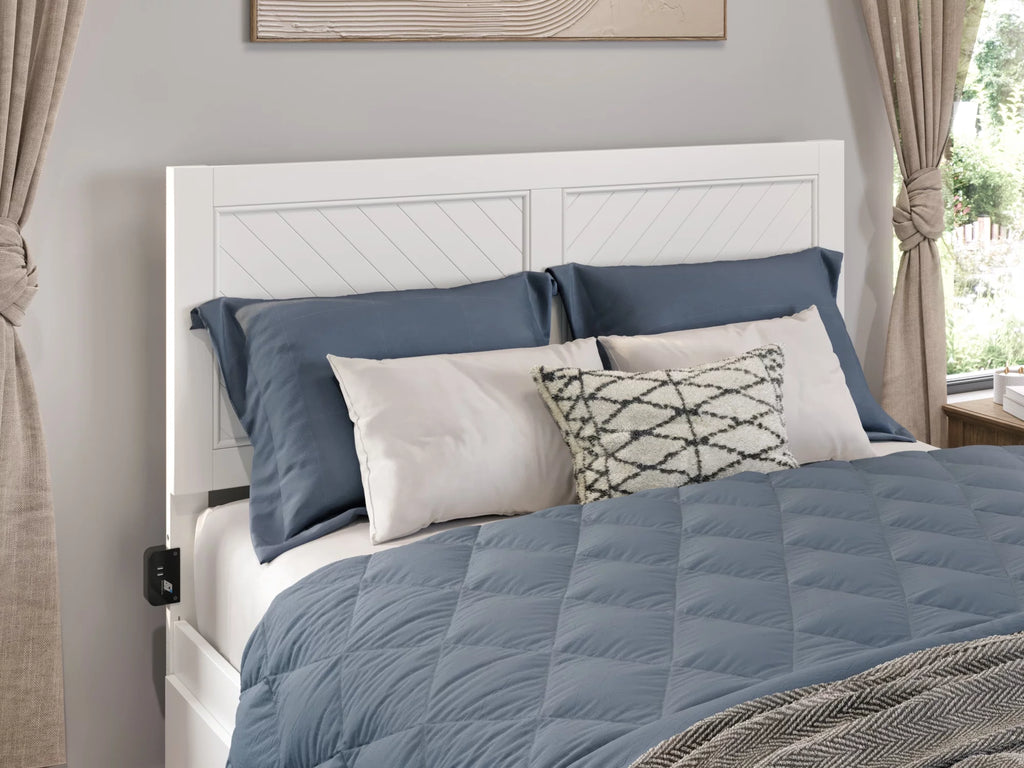White Solid Wood King Headboard P608335