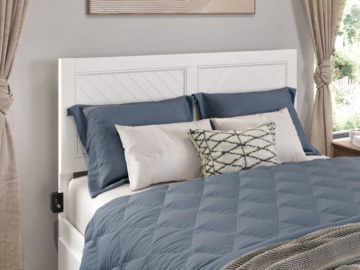 White Solid Wood King Headboard P608335