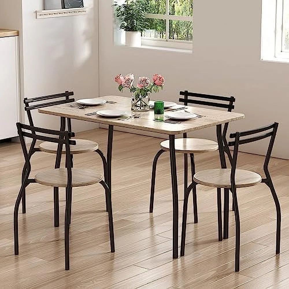 Dining Table Set for 4 with Chairs and Bench X679
