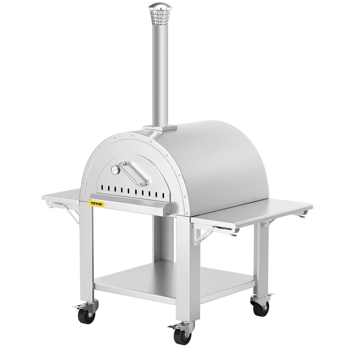 Wood Fired Outdoor Pizza Oven with Wheels O698462