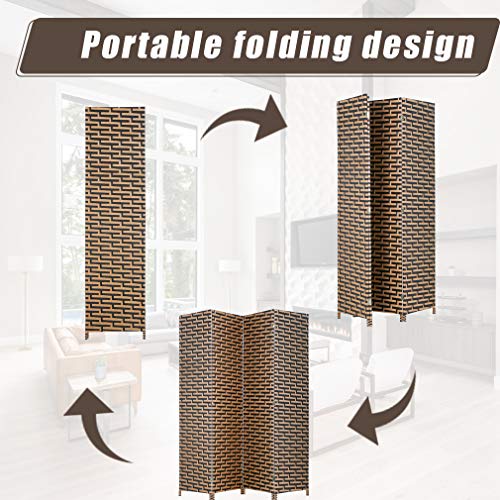 4 Panel Folding Wooden Room Divider F630957