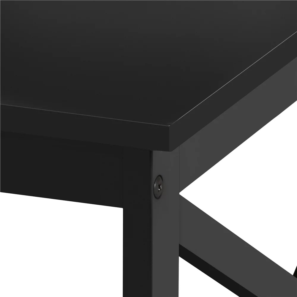 Wooden Rectangle Coffee Table with Storage Shelf O493628