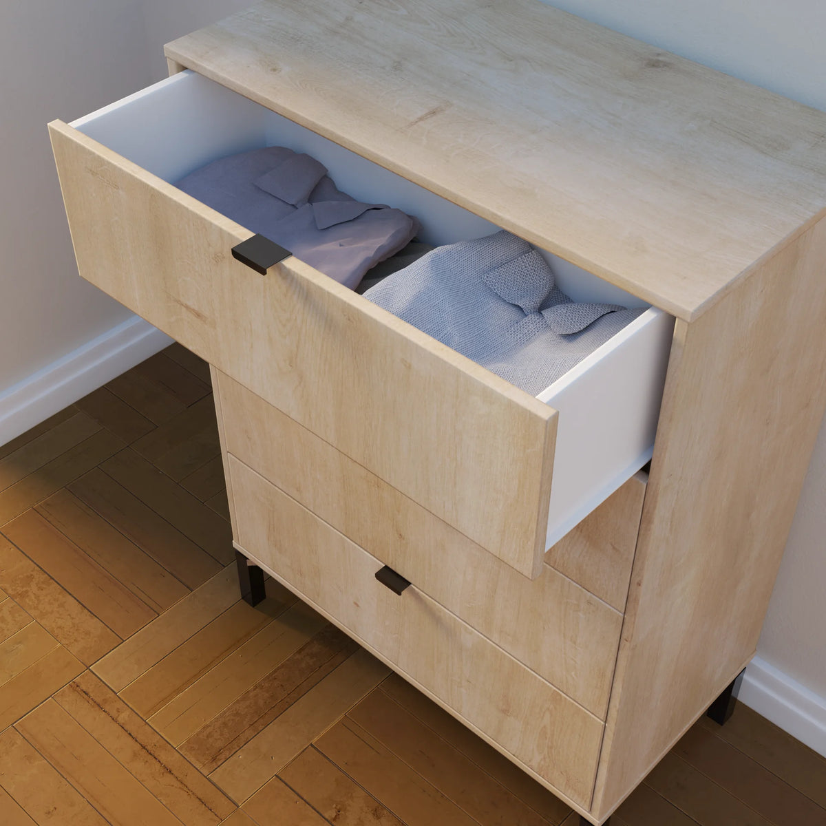 Minimalist 4-Drawer Dark Gray Dresser Z508