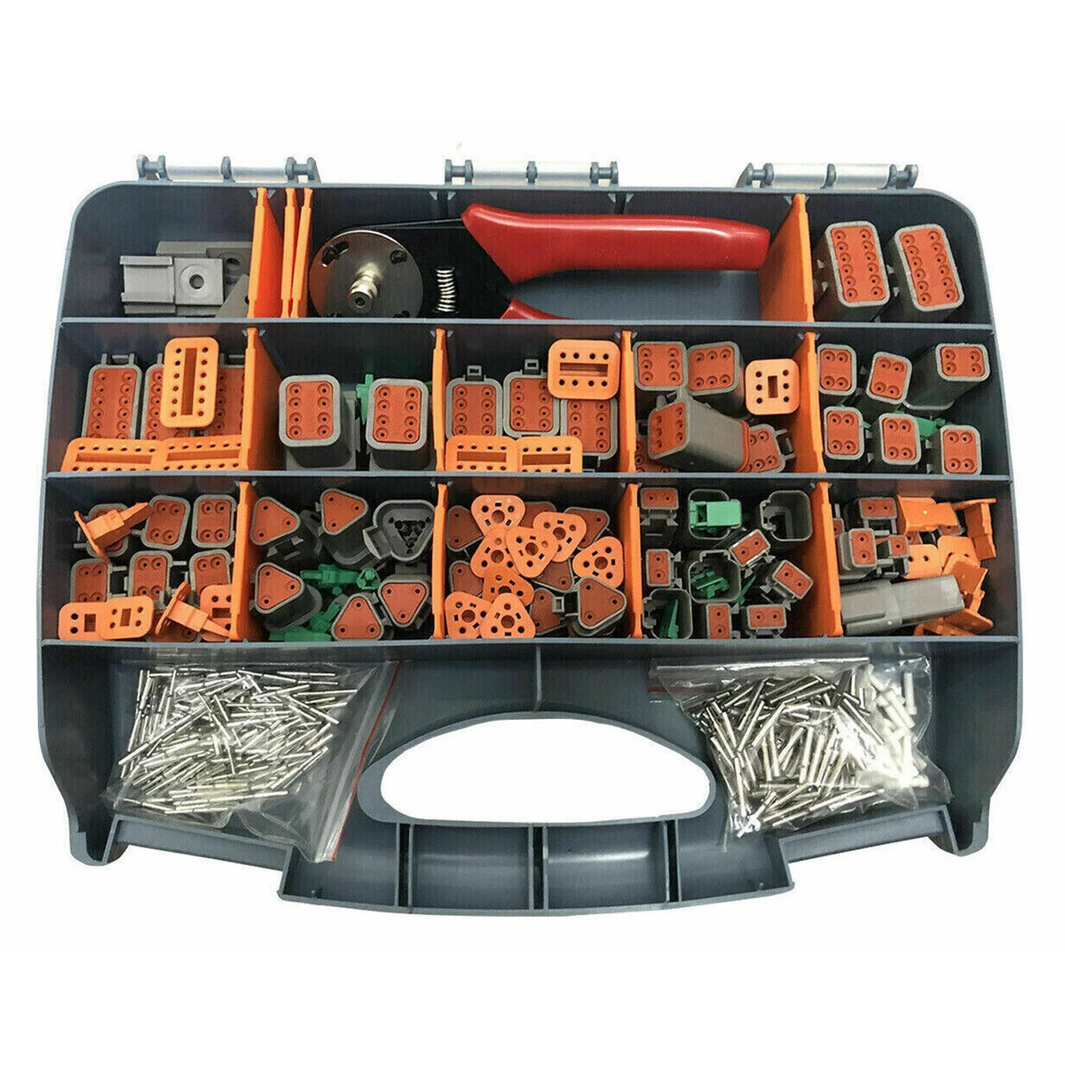 DT Connector Plug Kit, 2 3 4 6 8 Pin Automotive Electrical Connectors with Crimp Tool B44523