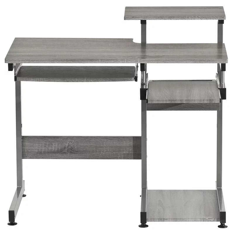 Contemporary Gray Engineered Wood Computer Desk G62497