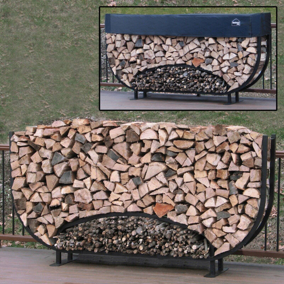 8 ft. Oval Firewood and Kindling Log Rack N472918