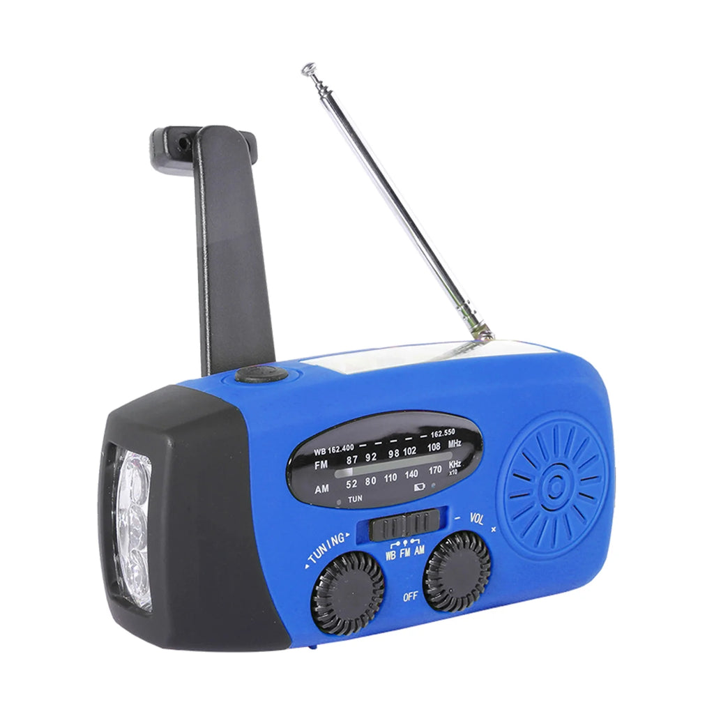 Emergency Hand Crank Solar NOAA Weather Radio Portable Power Bank with LED Flashlight S479
