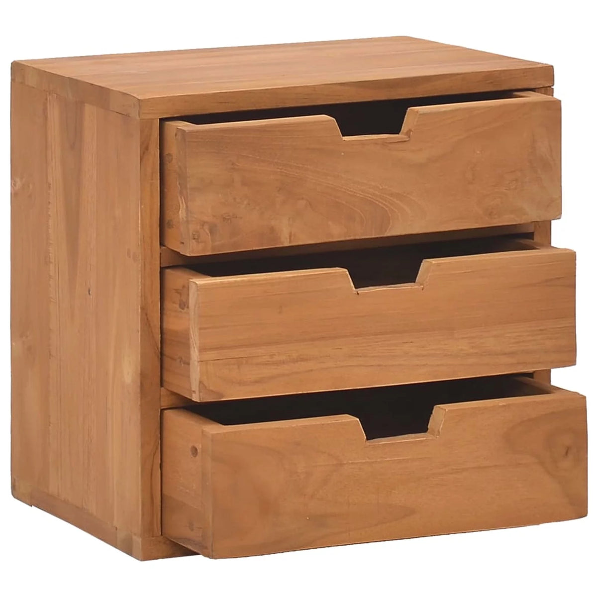 Teak Wood 3 Drawer Bedside Cabinet Y21298