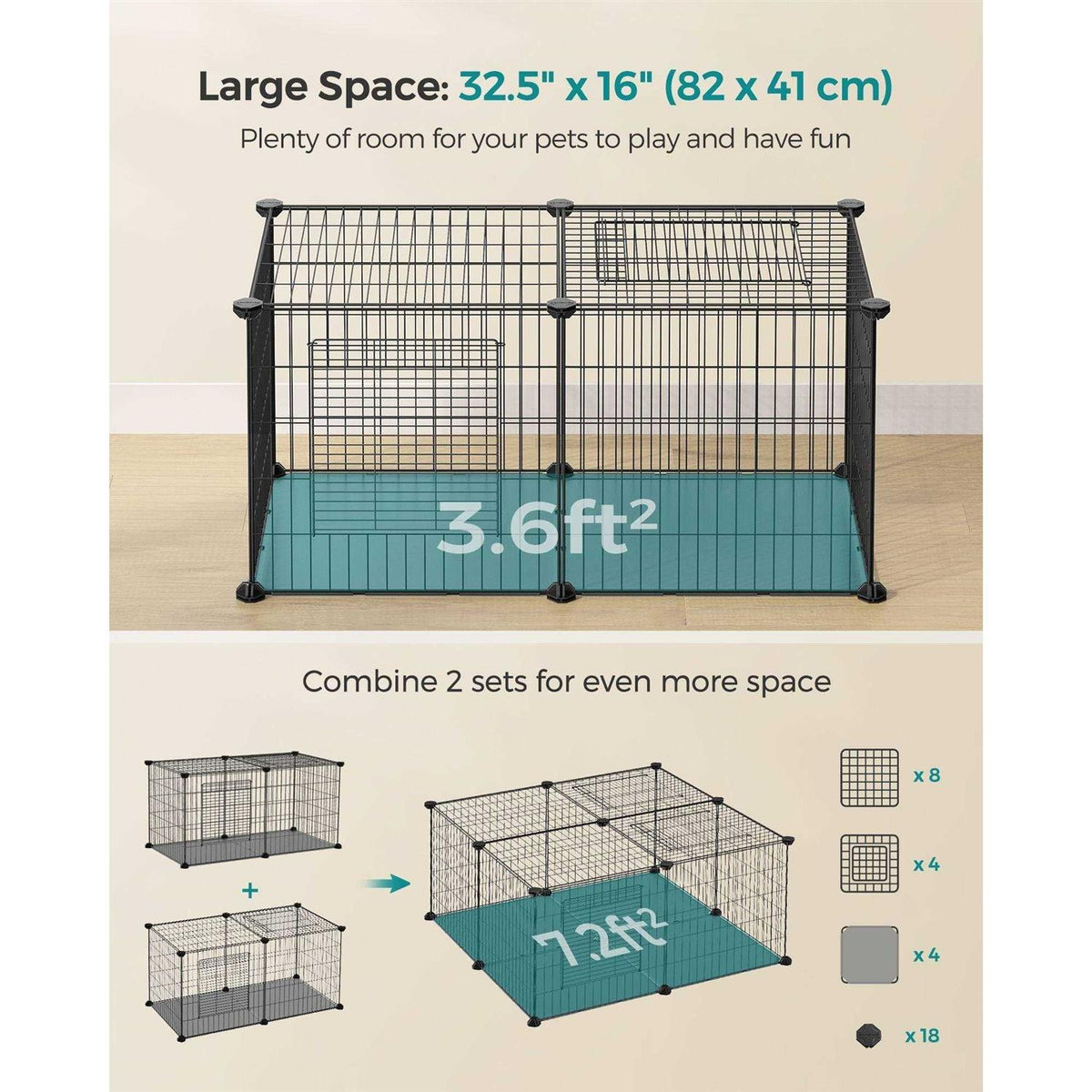 Small Animal Playpen with Top and Base L6445