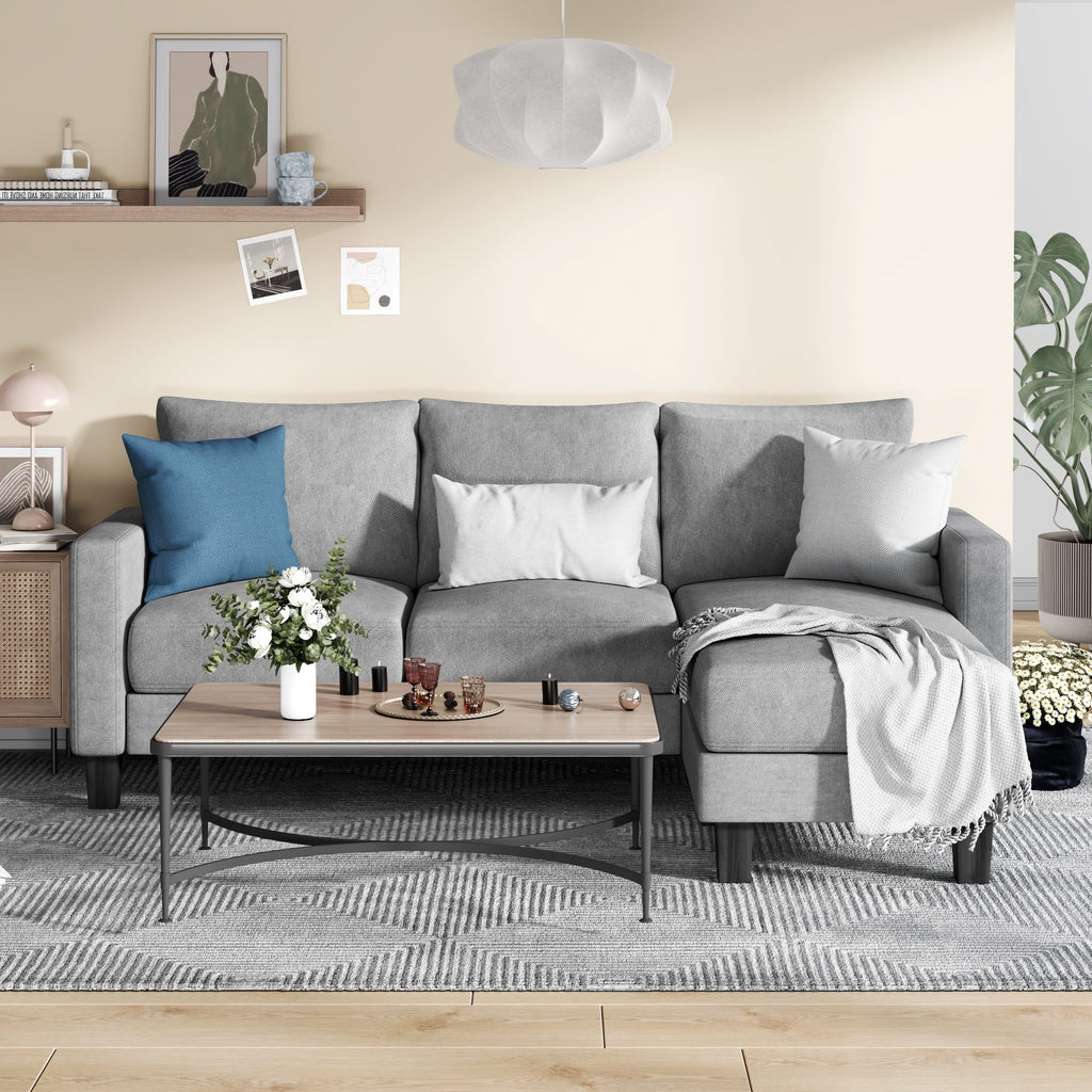 Light Gray L-Shaped Sectional Sofa X267