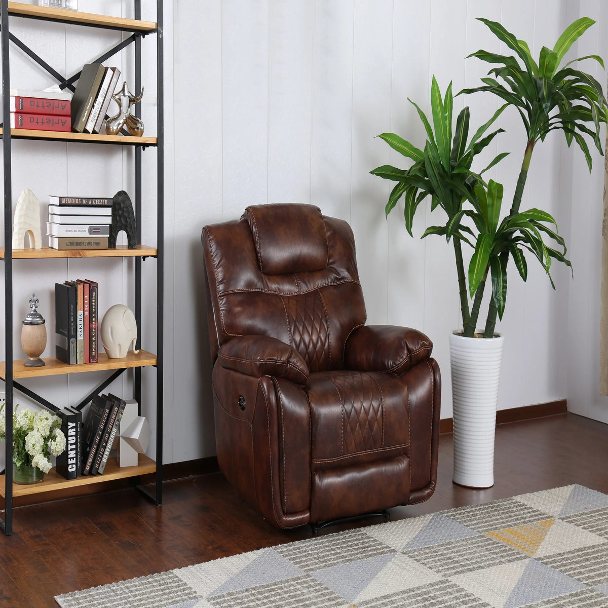 Rich Brown Power Recliner D10104