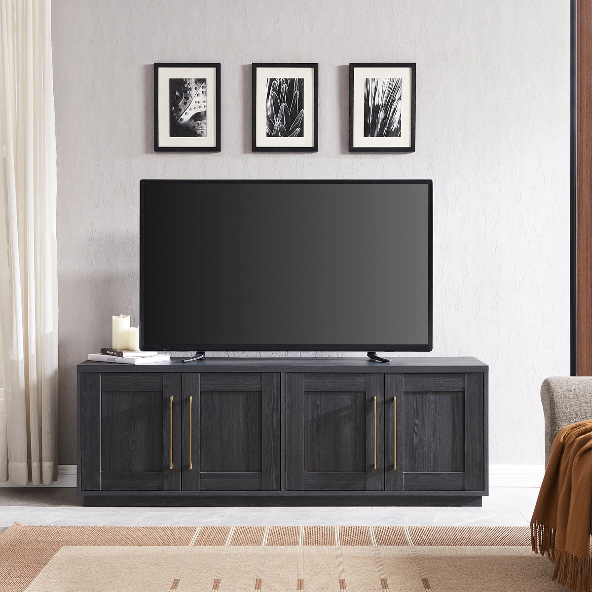 Charcoal Gray Rectangular TV Stand B600