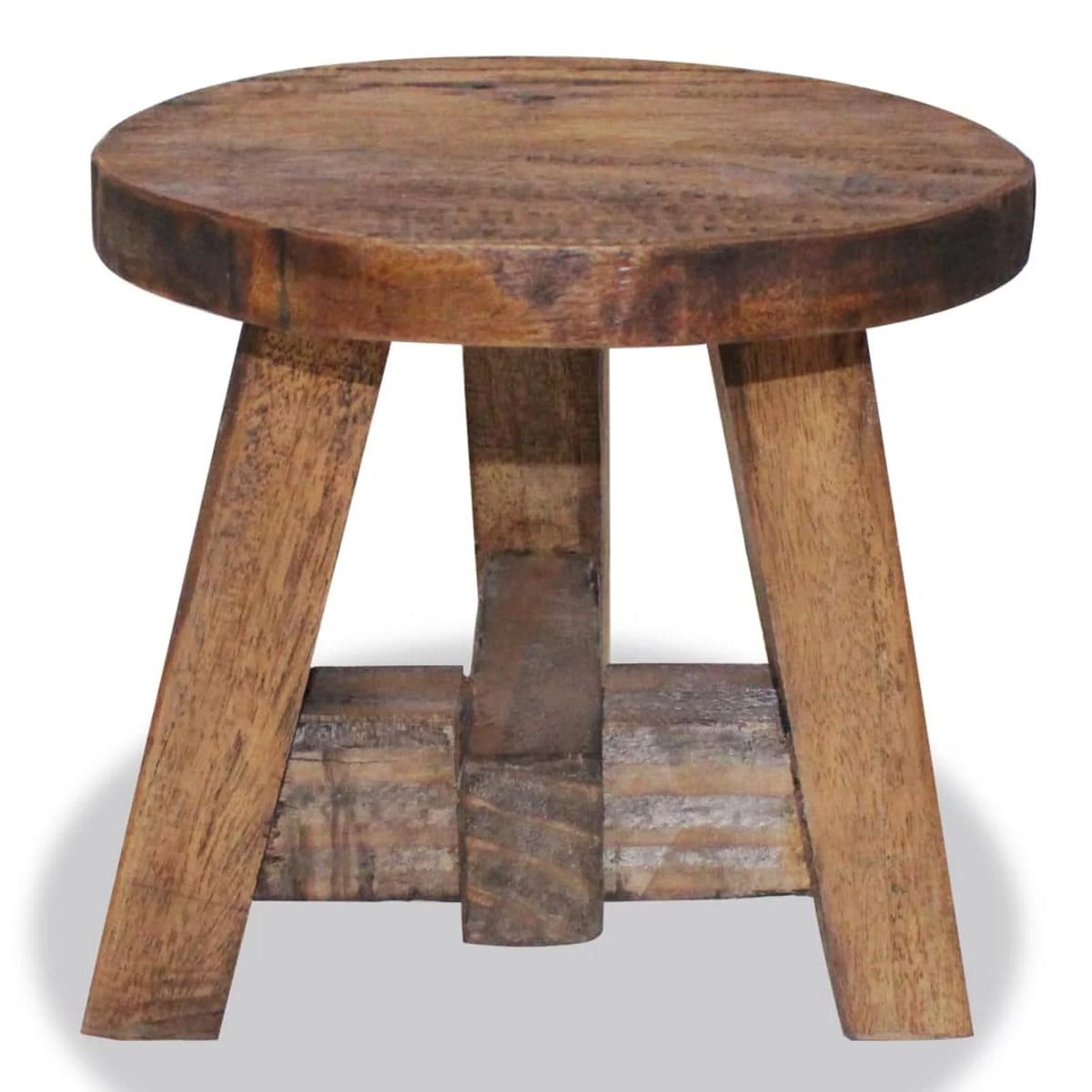 Reclaimed Wood Round Stool 7.9" x 9.1" H181198